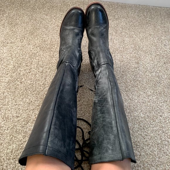 Freebird Stag Lace Up Distressed Leather Boots Size 8 - Picture 3 of 16